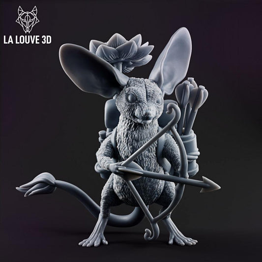 Jerboa Ranger | Desert Mouse | La Louvre 3D | UNPAINTED Miniature in Resin