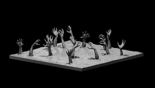 Zombies Coming Out of Ground | MZ4250 | UNPAINTED Miniature in Resin