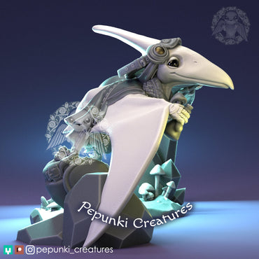 Pterodactyl Alchemist | Pepunki Creatures | UNPAINTED Miniature in Resin