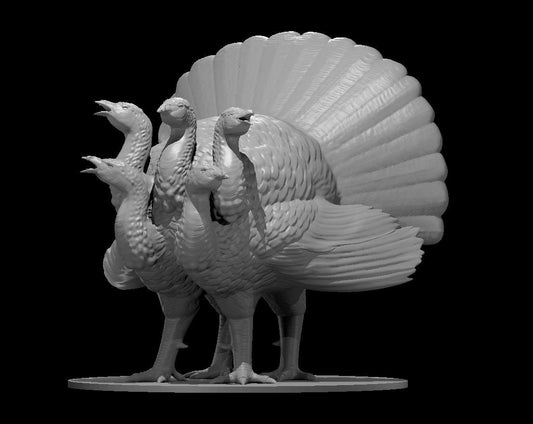 Turkey Hydra (Gobbledra) | MZ4250 | UNPAINTED Miniature in Resin