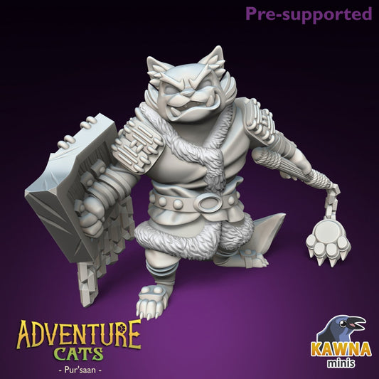 Pur'saan Cleric - Male | Kawna | Adventure Cats | UNPAINTED Miniature in Resin