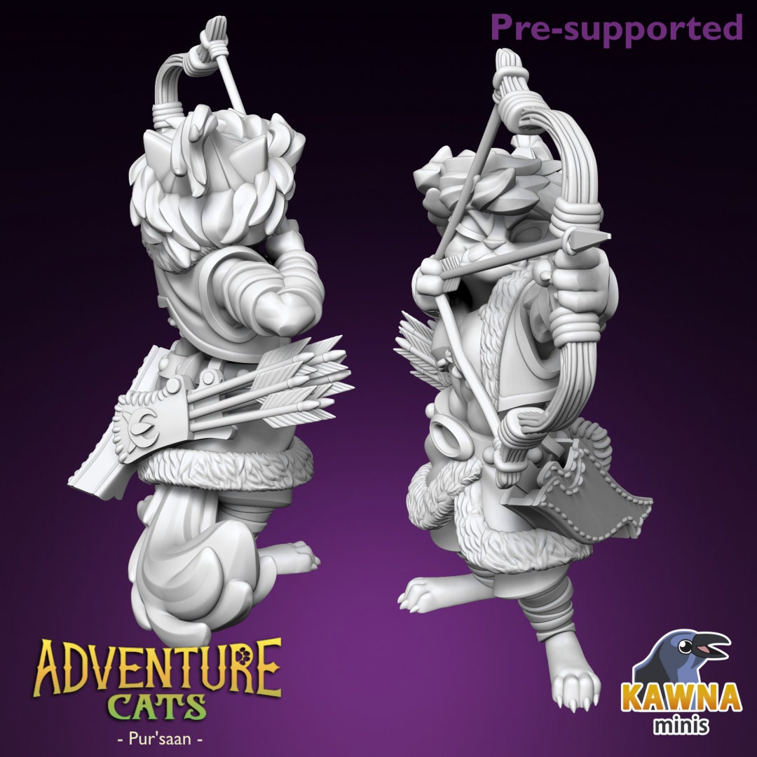 Pur'saan Ranger - Female | Kawna | Adventure Cats | UNPAINTED Miniature in Resin