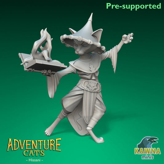 Hissani - Warlock - Female Cat | Kawna | Adventure Cats | UNPAINTED Miniature in Resin