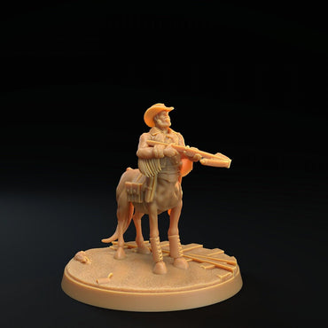 Cowboy centaur resin miniature by The Dragon Trappers Lodge, variant #1 with crossbow.