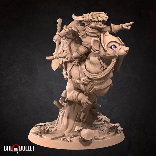 Kobold rider on ferret mount resin miniature by Bite the Bullet.