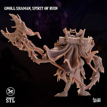 Gnoll Shaman - Spirit of Ruin | Arcane Minis