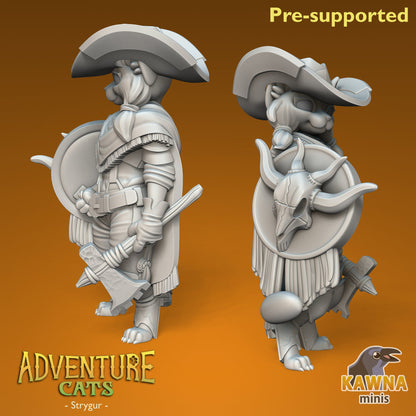 Strygur Paladin Cat - Female | Kawna | Adventure Cats | UNPAINTED Miniature in Resin