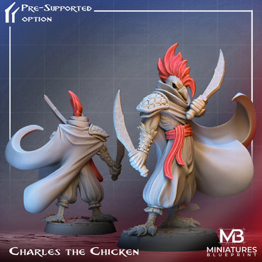 Charles the Chicken | Miniatures Blueprint | UNPAINTED Miniature in Resin