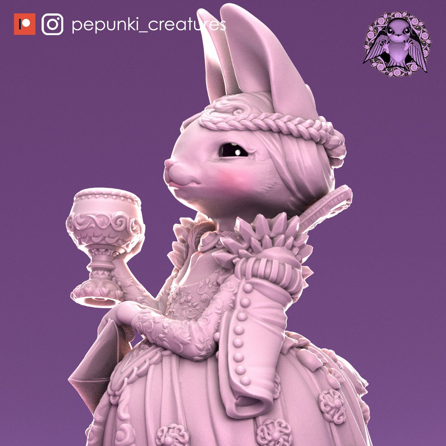 Duchess Bunny | Pepunki Creatures | UNPAINTED Miniature in Resin