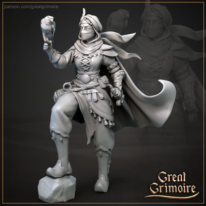 Desert Mercenary Band + Leader | Halls of the Secret Sand Library | Great Grimoire | UNPAINTED Miniature in Resin