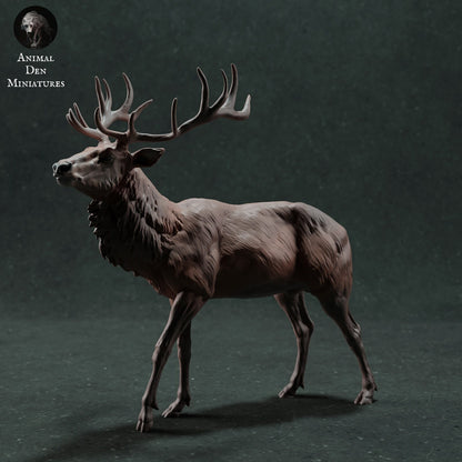 Red Deer Stag | Animal Den Miniatures | UNPAINTED Miniature in Resin