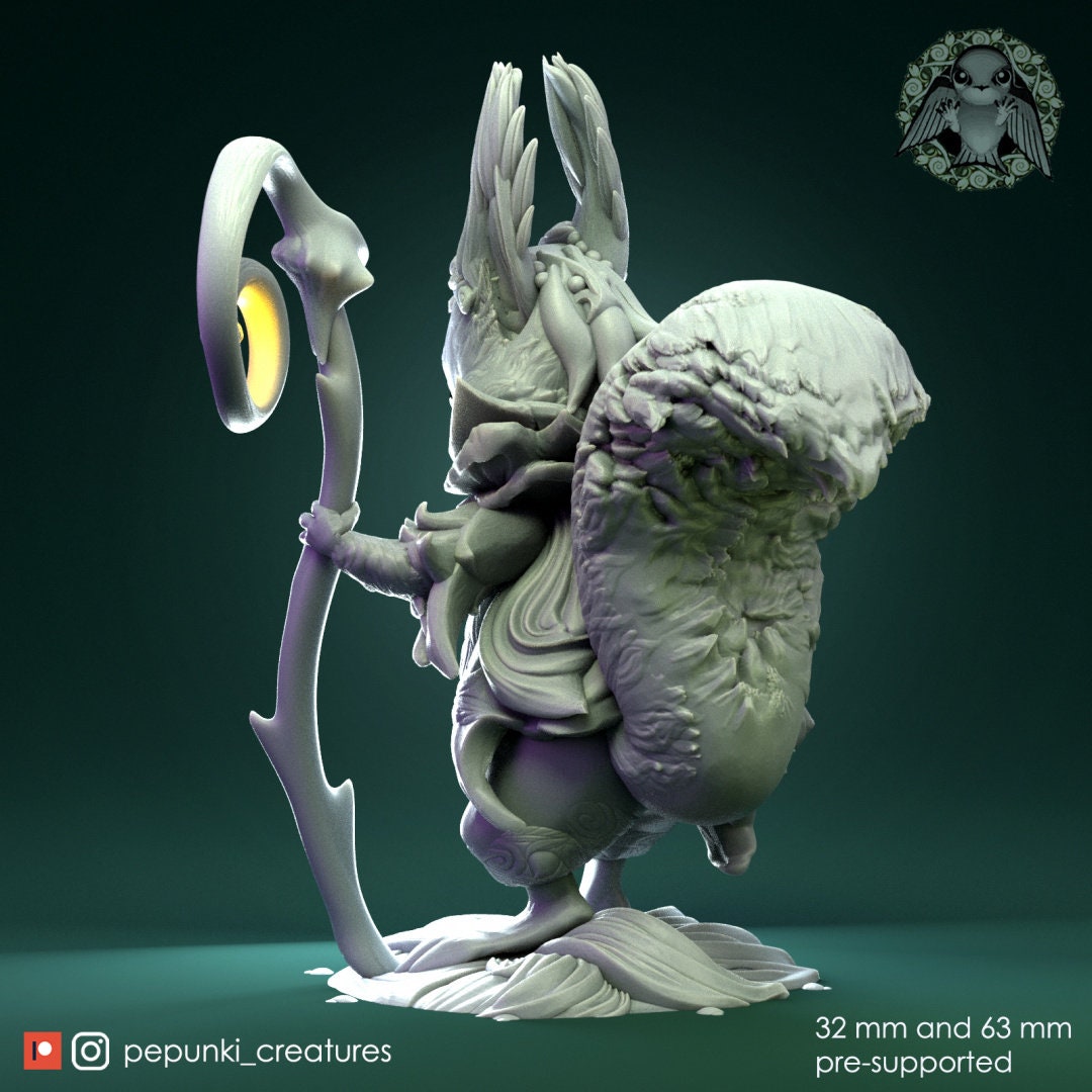 Squirrel Traveller Wizard Miniature | Pepunki Creatures