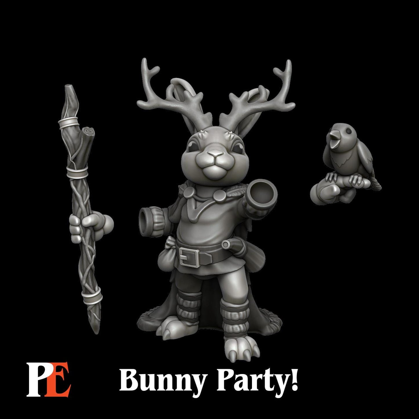 Bunny Druid | Bunny Party | Printed Encounters | UNPAINTED Miniature in Resin
