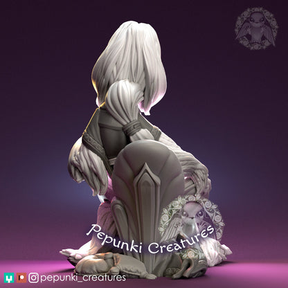 Afghan Hound Noble Lady | Pepunki Creatures | UNPAINTED Miniature in Resin