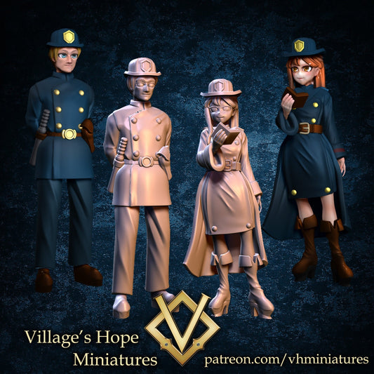 Male and Female Officers | Village's Hope Miniatures | UNPAINTED Miniature in Resin