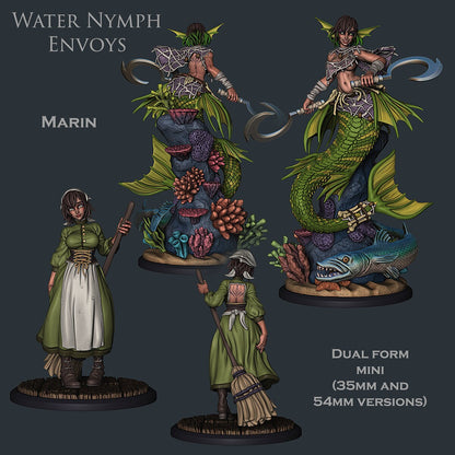 Marin, Shapeshifting Mermaid Infiltrator | Ronin Arts Workshop | UNPAINTED Miniature in Resin