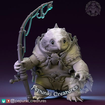 Snapping Turtle Fisherman | Pepunki Creatures | UNPAINTED Miniature in Resin