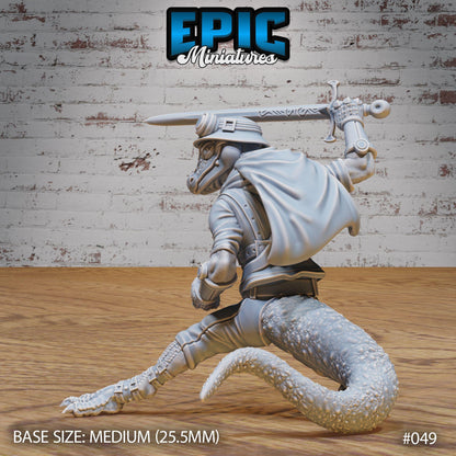 Brave Lizard Adventurer Set | Lizardfolk Warrior | Lizard Men Fighter | Epic Miniatures | UNPAINTED Miniature in Resin