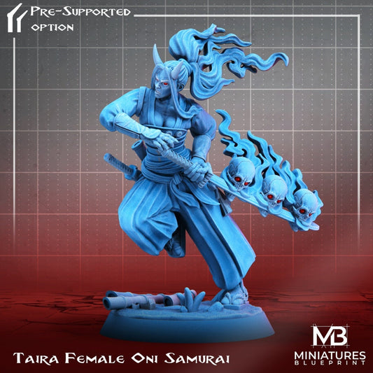 Taira Female Oni Samurai | Miniatures Blueprint | UNPAINTED Miniature in Resin
