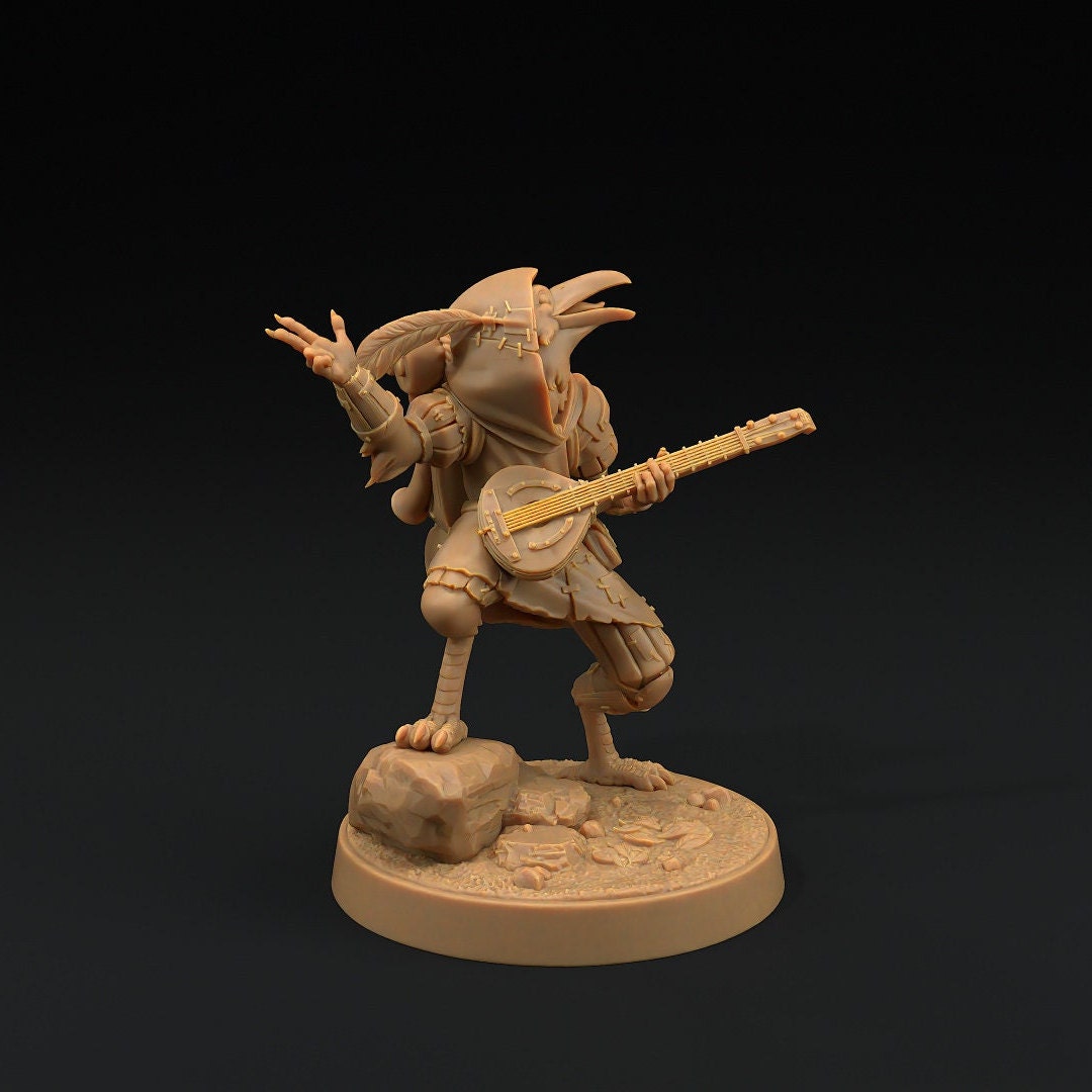 Can Can, Ravenfolk Bard | Scrap Slap Goblin Tribes | Dragon Trappers Lodge | UNPAINTED Miniature in Resin