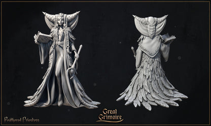 Feathered Priestess | Great Grimoire | UNPAINTED Miniature in Resin