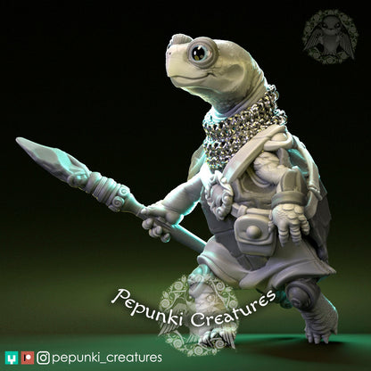 Land Turtle Guard | Pepunki Creatures | UNPAINTED Miniature in Resin