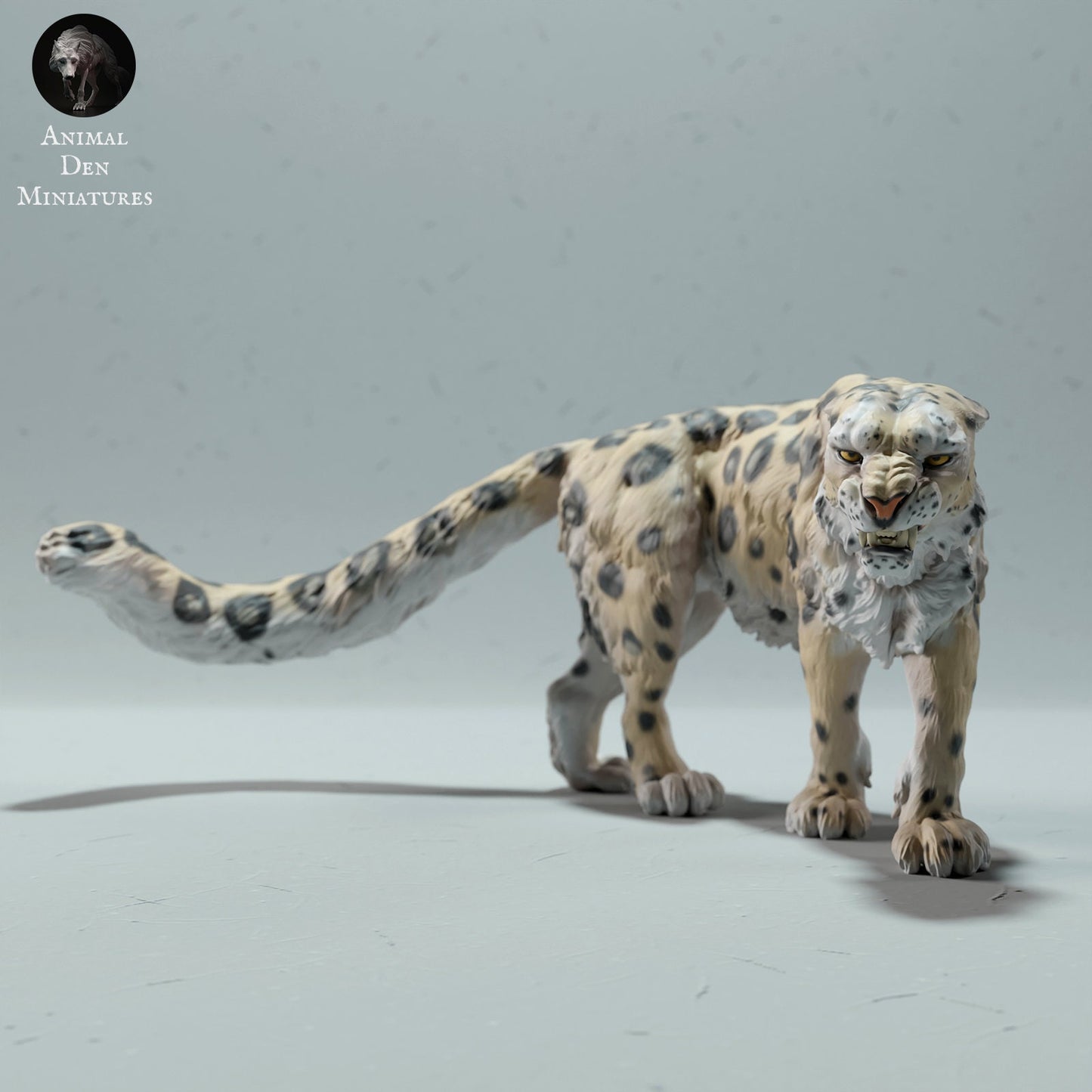 Snow Leopard Angry | Animal Den Miniatures | UNPAINTED Miniature in Resin