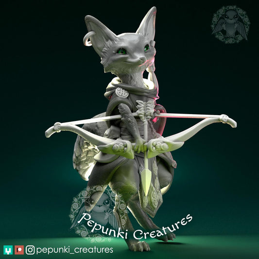 Fox Archer | Pepunki Creatures | UNPAINTED Miniature in Resin
