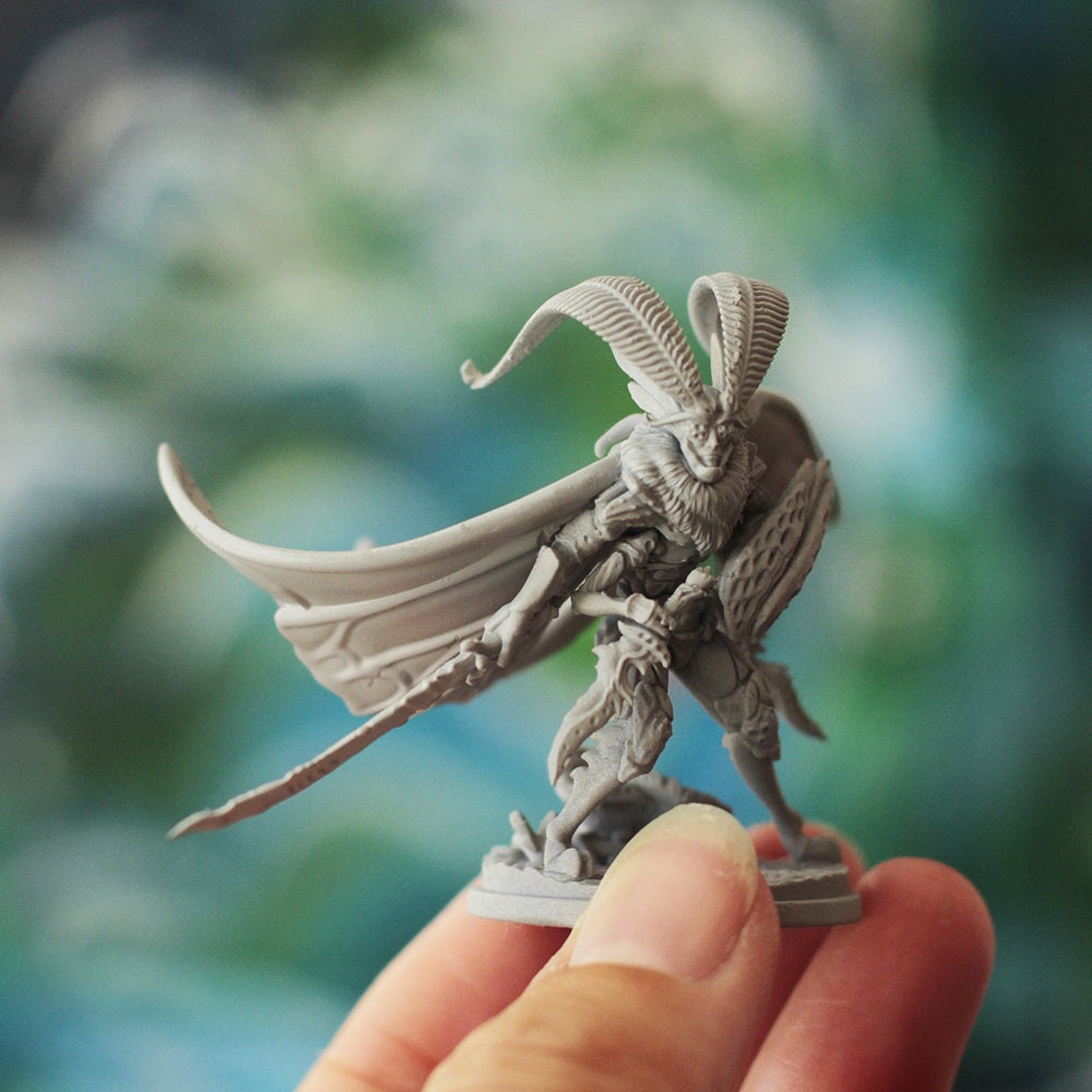 Mothfolk Swordsman | Fidelium Hunters | CobraMode | UNPAINTED Miniature in Resin