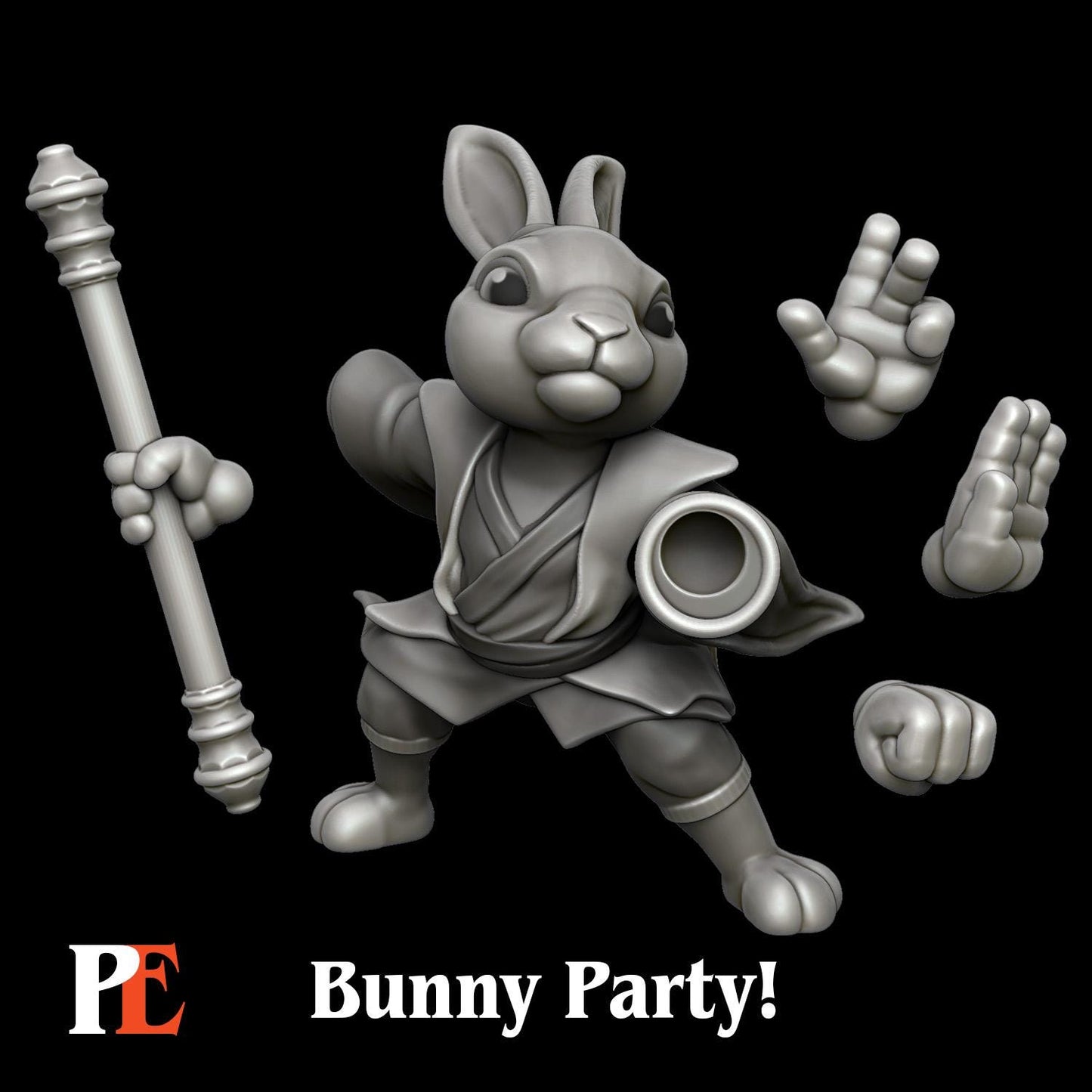 Bunny Monk | Bunny Party | Printed Encounters | UNPAINTED Miniature in Resin