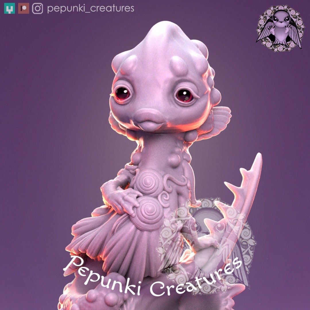 Lumpy Seahorse Lady | Pepunki Creatures | UNPAINTED Miniature in Resin