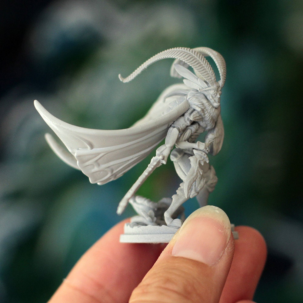 Mothfolk Swordsman | Fidelium Hunters | CobraMode | UNPAINTED Miniature in Resin
