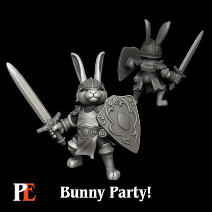 Bunny Paladin | Bunny Party | Printed Encounters | UNPAINTED Miniature in Resin