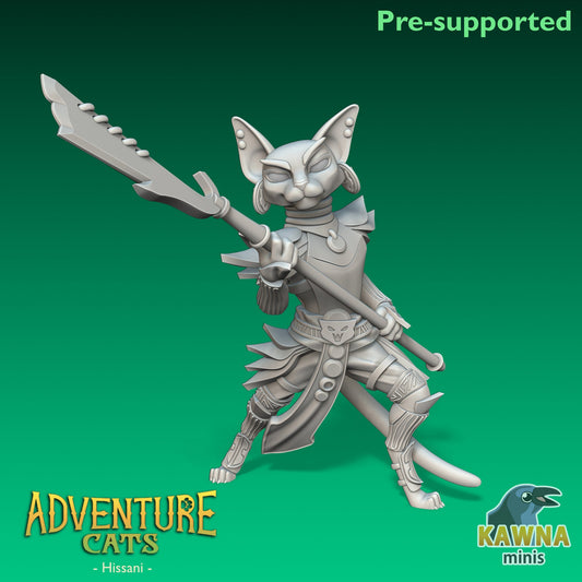Hissani Fighter Cat - Male | Kawna | Adventure Cats | UNPAINTED Miniature in Resin