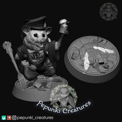 Opossum Metal/tin Collector | Pepunki Creatures | UNPAINTED Miniature in Resin