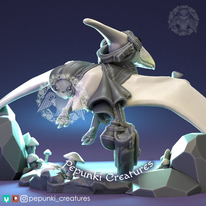 Pterodactyl Alchemist | Pepunki Creatures | UNPAINTED Miniature in Resin