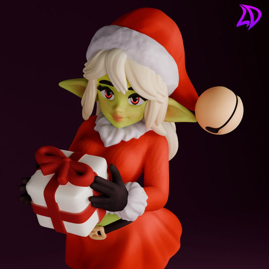 Cheerful Cherie, Christmas Joybringer (2 versions, 1 NSFW) | Lavender Devilry | UNPAINTED Miniature in Resin