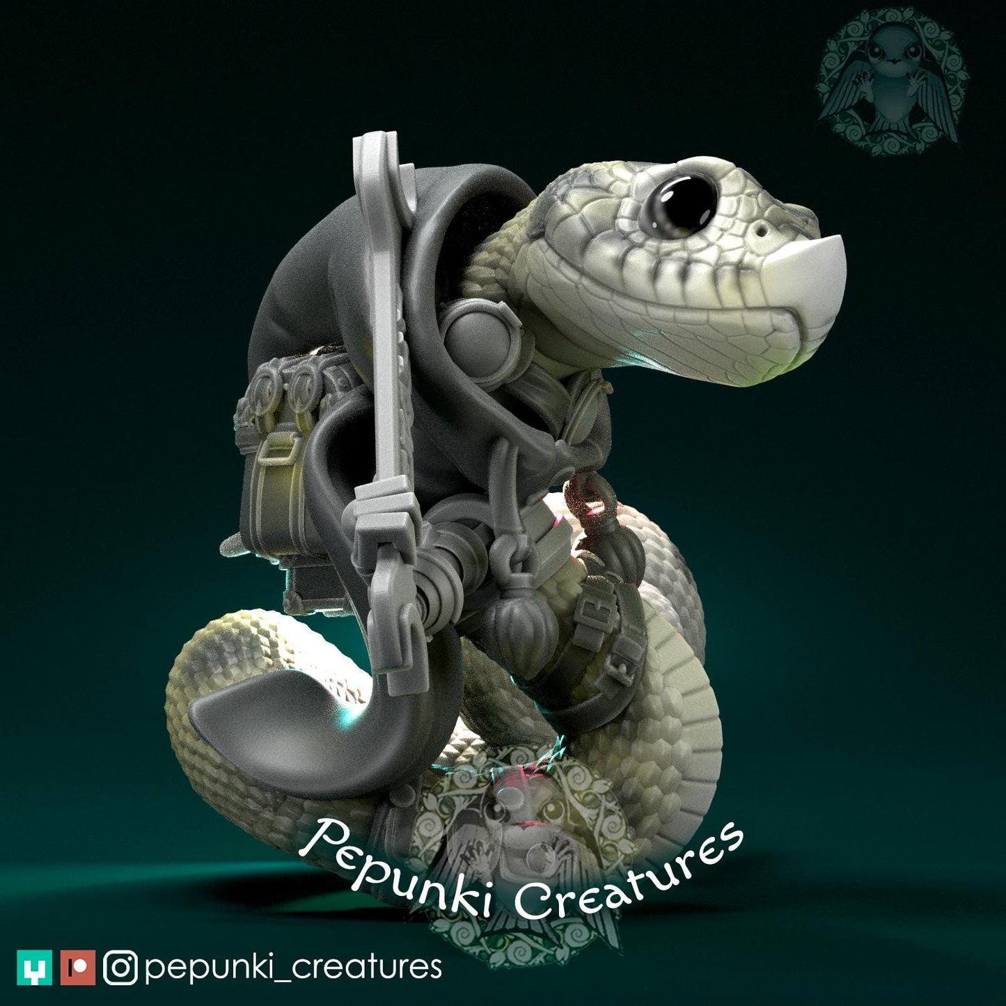 Hognose Snake | Pepunki Creatures | UNPAINTED Miniature in Resin
