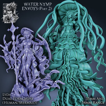 Lyda The Conjurer | Dual Form (Mermaid) | Ronin Arts Workshop | UNPAINTED Miniature in Resin