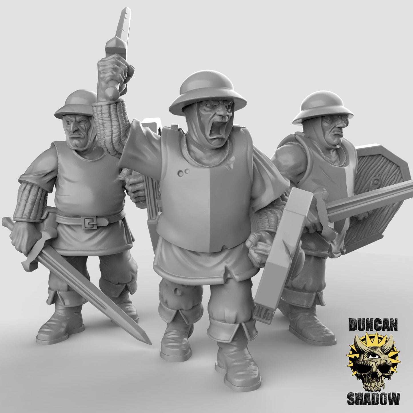 Town Guard (Set of 3) 5 Variations| Duncan Shadow | UNPAINTED Miniature in Resin