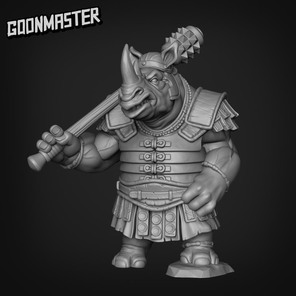 Raging Rhinos (5 poses) Lorica Segmentata - Goon Master | UNPAINTED Miniature in Resin