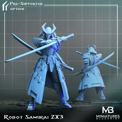 Robot Samurai (3 versions) | Miniatures Blueprint | UNPAINTED Miniature in Resin