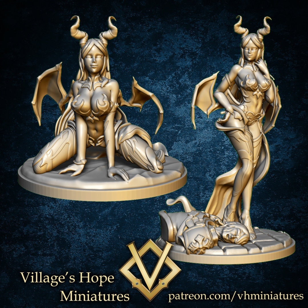 Succubus (2 poses) | Sexy/NSFW | Village's Hope Miniatures | UNPAINTED Miniature in Resin