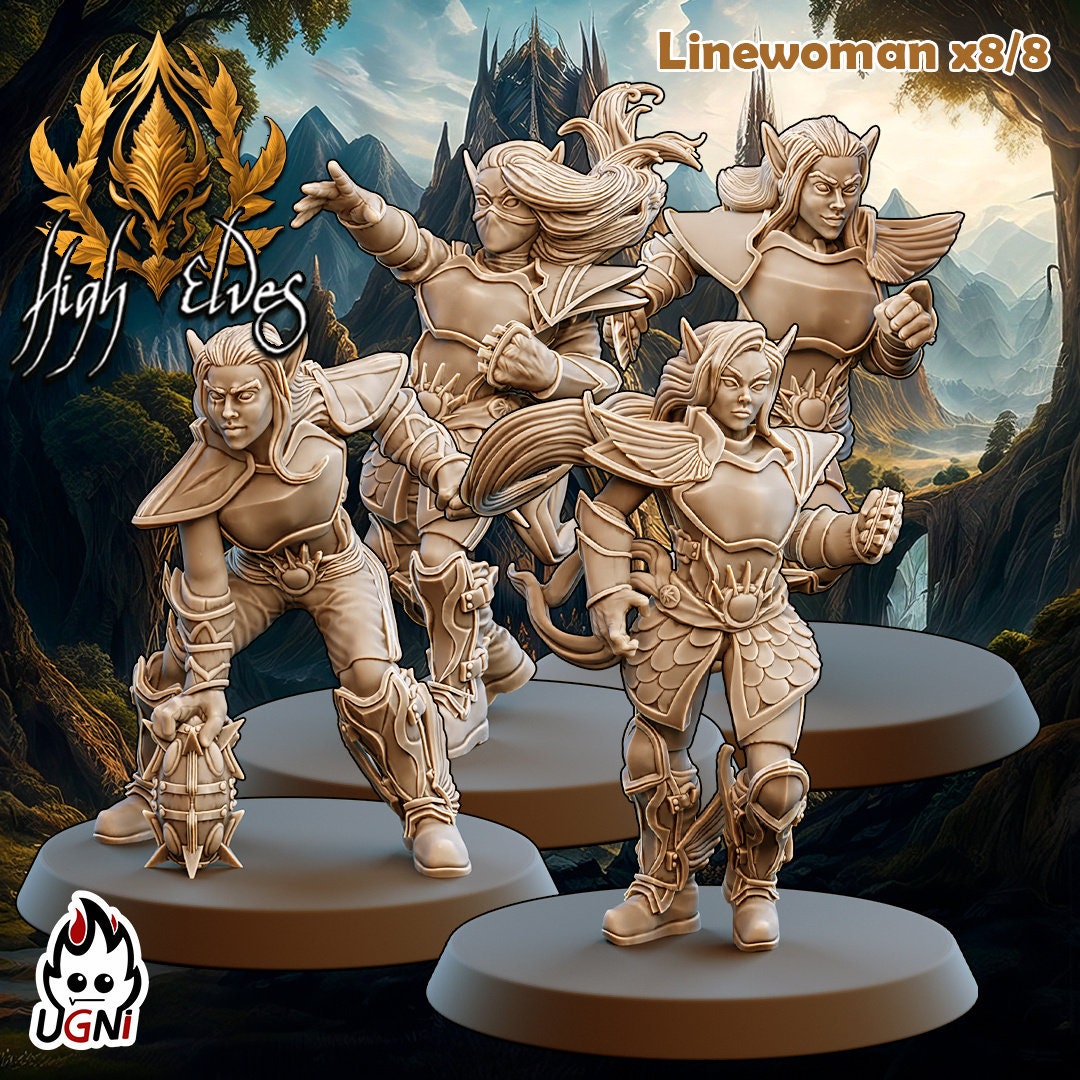 High Elf Fantasy Football Team by UGNI | UNPAINTED Miniature in Resin
