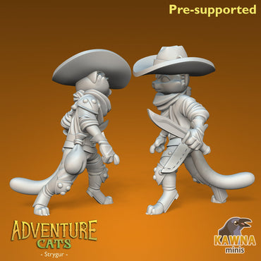Strygur Rogue Cat - Male | Kawna | Adventure Cats | UNPAINTED Miniature in Resin