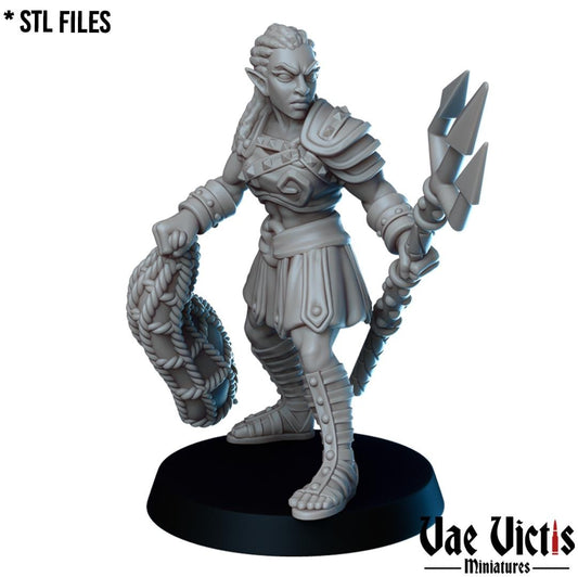 Elf Gladiatrix | Vae Victis | UNPAINTED Miniature in Resin