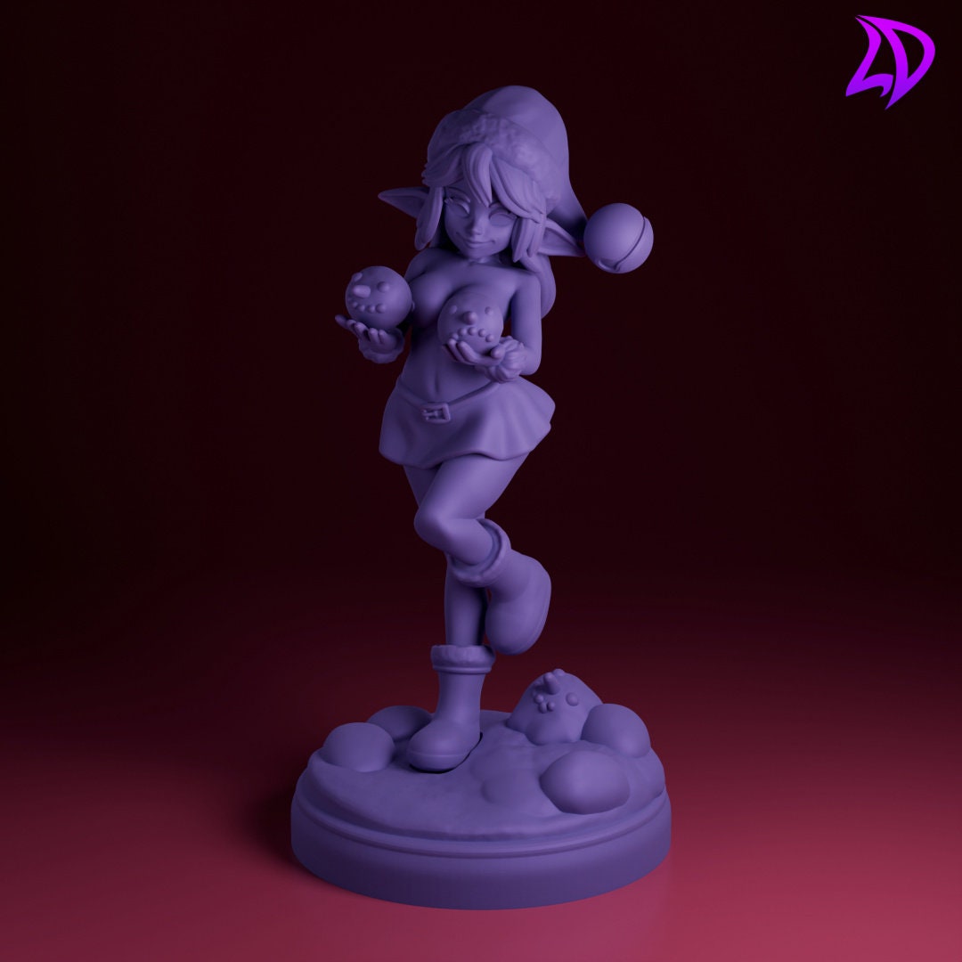 Cheerful Cherie, Christmas Joybringer (2 versions, 1 NSFW) | Lavender Devilry | UNPAINTED Miniature in Resin