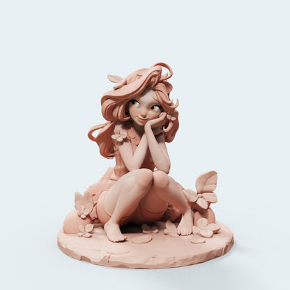 Iriel (Sitting) | Female Miniatures | UNPAINTED Miniature in Resin