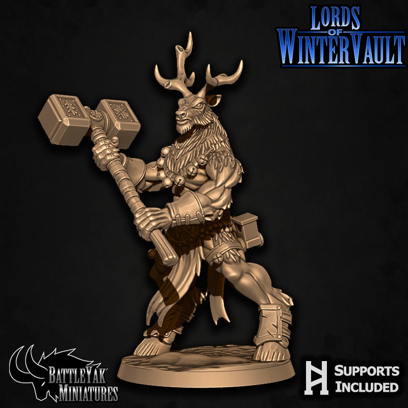 Banedeer Slaypack (7 versions) | Battle Yak Miniatures are One Page Rules Compatible | UNPAINTED Miniature in Resin