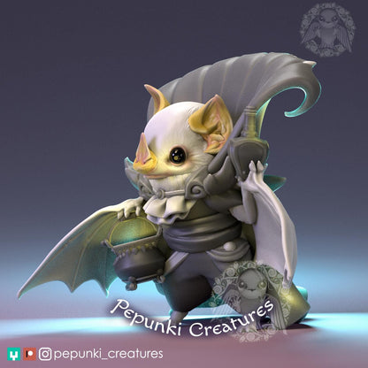 Honduran White Bat Butler | Pepunki Creatures | UNPAINTED Miniature in Resin